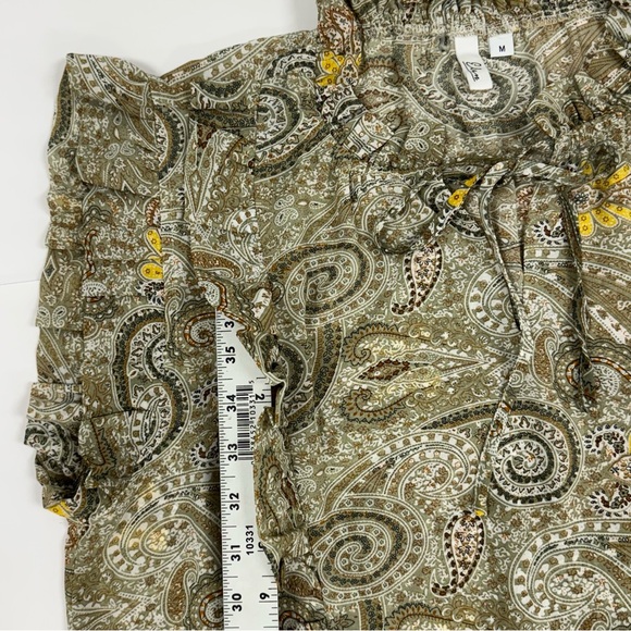 ELAN Anthropologie Paisley Print Sleeveless Tan White Yellow Top womens Medium - Picture 10 of 16